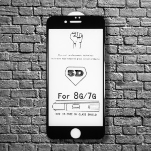 Стекло iPhone 8 5D (black)