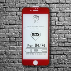 Стекло iPhone 8 5D (red)