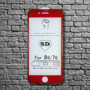 Стекло iPhone 8 5D (red)