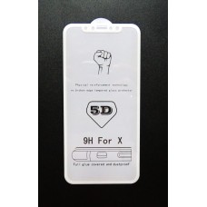 Стекло iPhone X 5D (white)