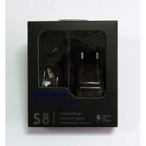 СЗУ блочек Samsung S8 ориг+кабель type-c (black)