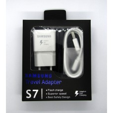 СЗУ блочек Samsung S7 ориг+кабель (white)