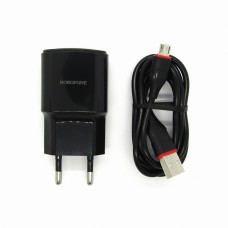 СЗУ Borofone + кабель micro-USB BA48A (black)