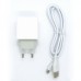 СЗУ блочек Denmen DC03V + кабель micro-USB (white)