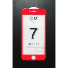 Стекло iPhone 7 4D (red)