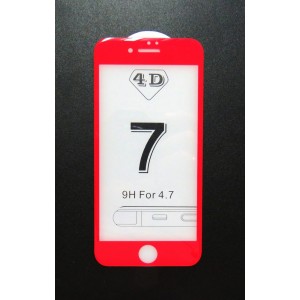 Стекло iPhone 7 4D (red)