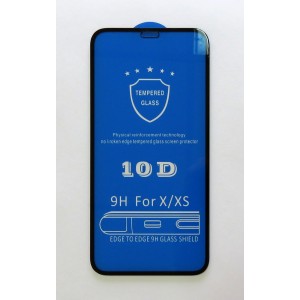 Стекло iPhone X/XS 10D (black)