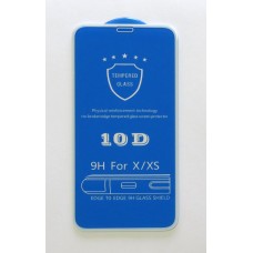 Стекло iPhone X/XS 10D (white)