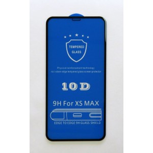 Стекло iPhone XS MAX 10D (black)