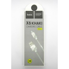 Data cable hoco premium X-6 micro USB (white) Data cable hoco premium X-6 micro USB (white)