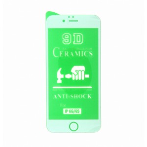 Стекло Ceramics iPhone 6G/6S 9D (white)
