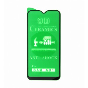 Стекло Ceramics Samsung A01 9D (black)