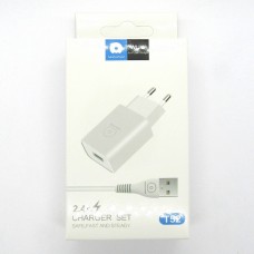 СЗУ WUW T52 блочек+кабель micro-USB (white)
