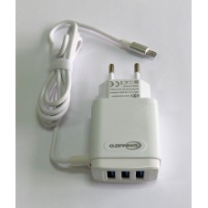 СЗУ Elenmato с кабелем 3in1 CX-068 (white)