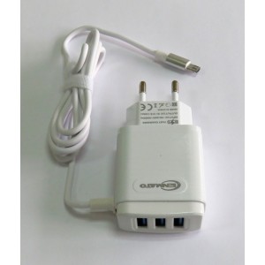 СЗУ Elenmato с кабелем 3in1 CX-068 (white)