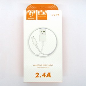 Data cable Denmen D22V micro-USB (white)