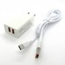 СЗУ блочек Denmen DC02T + кабель Type-C (white)