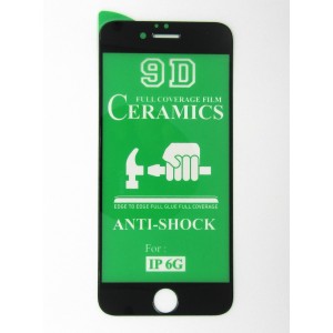 Стекло Ceramics iPhone 6G/6S 9D (black)