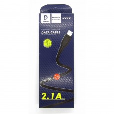 Data cable Denmen D23V micro-USB 2м (black)