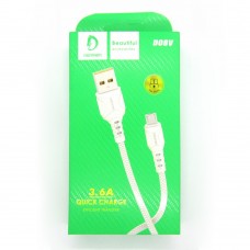 Data cable Denmen D08V micro-USB (white)