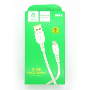 Data cable Denmen D08V micro-USB (white)