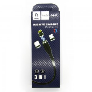 Data cable Denmen D18E 3 in 1 магнит (black)