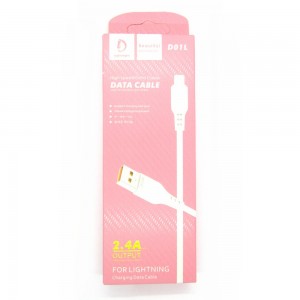 Data cable Denmen D01L Lightning (black)