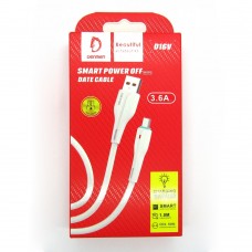 Data cable Denmen D16V 3.6A micro-USB (white)