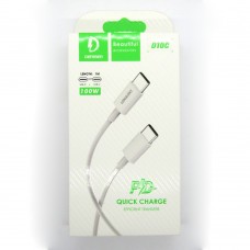 Data cable Denmen D10C 100W Type-C to Type-C (white)