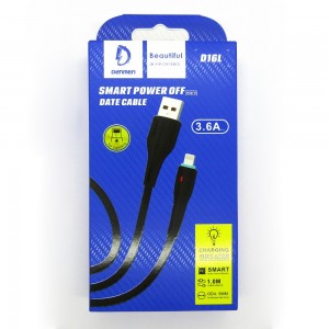 Data cable Denmen D16L iPhone (black)
