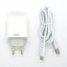 СЗУ блочек Denmen DC07T 18W + кабель Type-C (white)