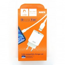 СЗУ блочек Denmen DC07V 18W + кабель micro-USB (white)