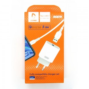 СЗУ блочек Denmen DC07V 18W + кабель micro-USB (white)