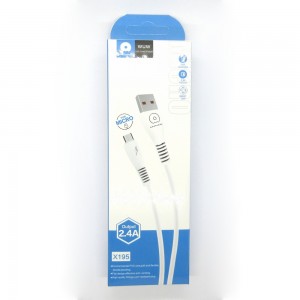 Data cable WUW X195 micro-USB (white)