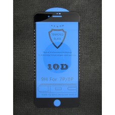 Стекло iPhone 7/8+ 10D (black)