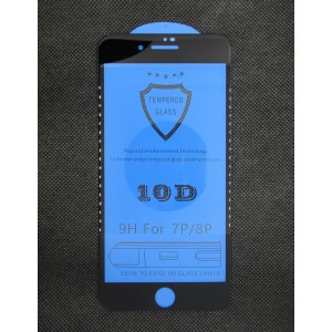 Стекло iPhone 7/8+ 10D (black)