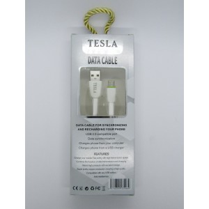 Data Cable Tesla micro-USB (white)