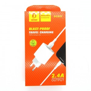 СЗУ блочек Denmen DC03T + кабель Type-C (white)