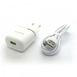 СЗУ Borofone + кабель micro-USB BA36A (white)