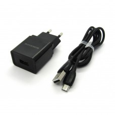 СЗУ Borofone + кабель micro-USB BA19A (black)