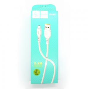Data cable Denmen D06V micro-USB (white)
