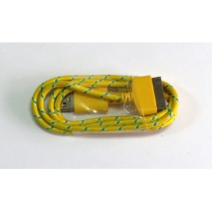 Data Cable iPhone 4 (цветной) ткань (yellow)