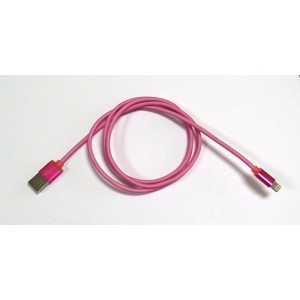 Data Cable iPhone 5 (металл) (pink)